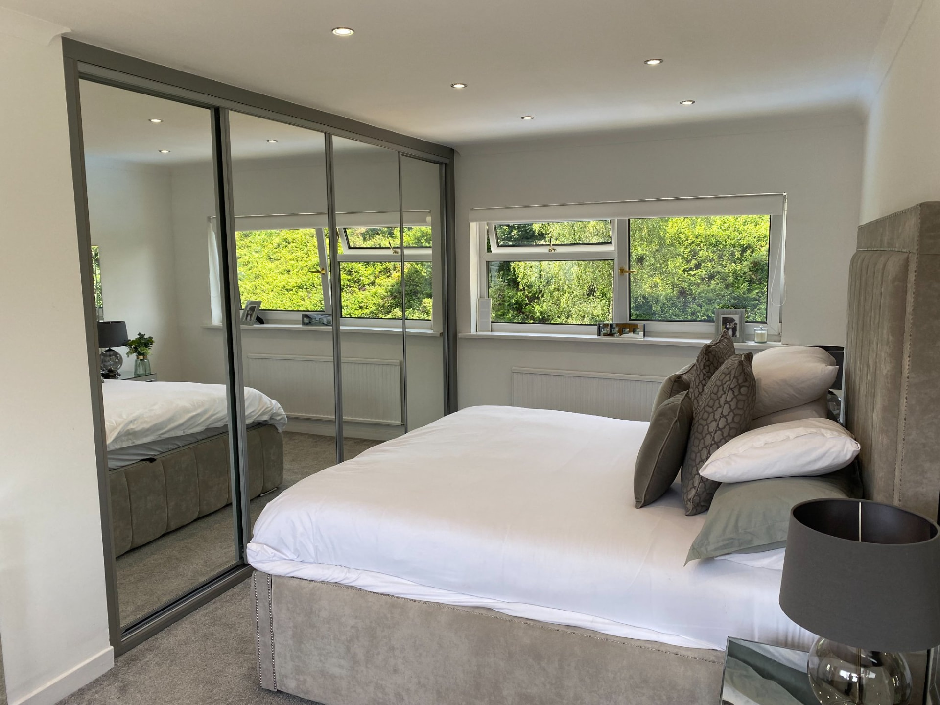 Graphite-framed tinted mirror doors in Penarth